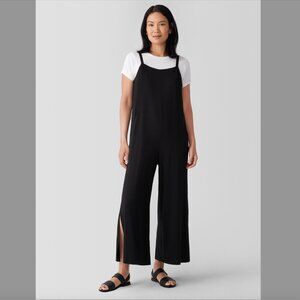 EILEEN FISHER Fine Jersey Square Neck Jumpsuit, Black, Small, NWT